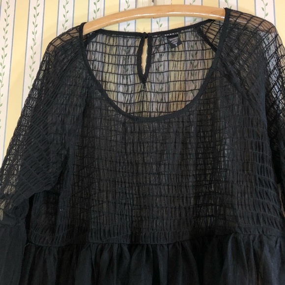 Torrid black sheer mesh layered ruffle blouse top - Picture 6 of 6